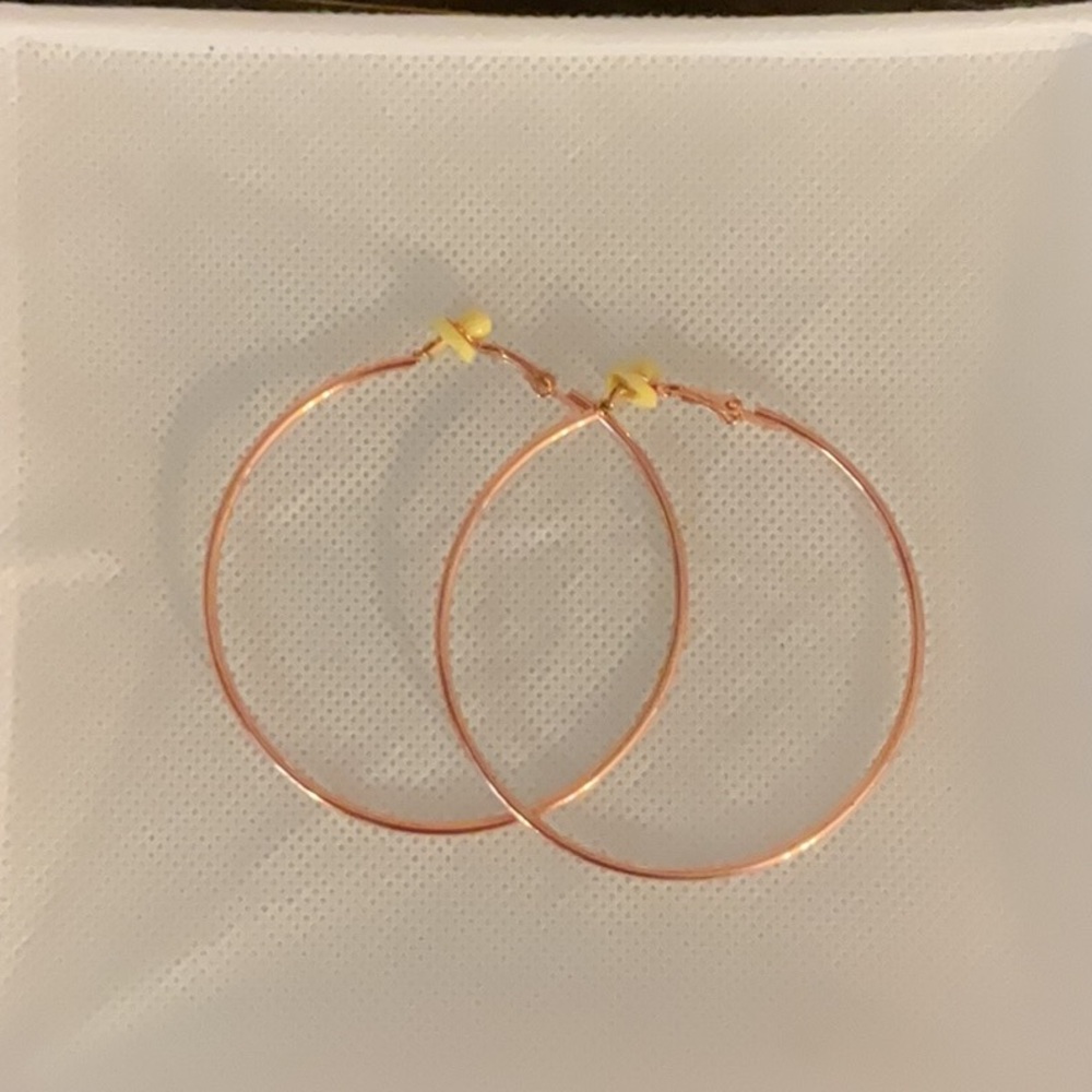 Sale! Rose Gold-Tone 6cm Hoop Earrings, NWOT